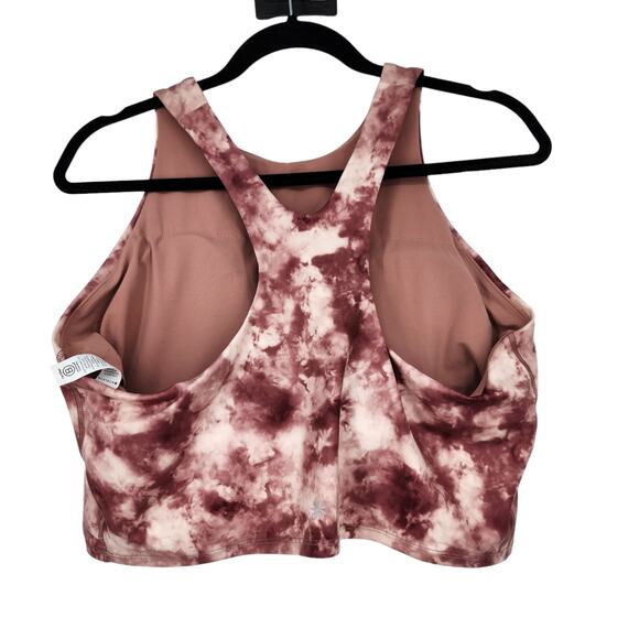 Athleta Maroon Tie-Dye Short Sleeve Top - Picture 3 of 3